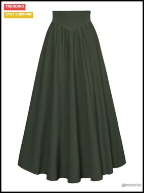 Renaissance Maxi Skirt Victorian Flowy Long Skirts with Pockets